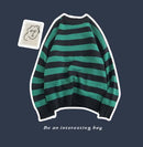 Contrast Stripe Knitted Sweater Autumn Winter 6 Color Men And Women&