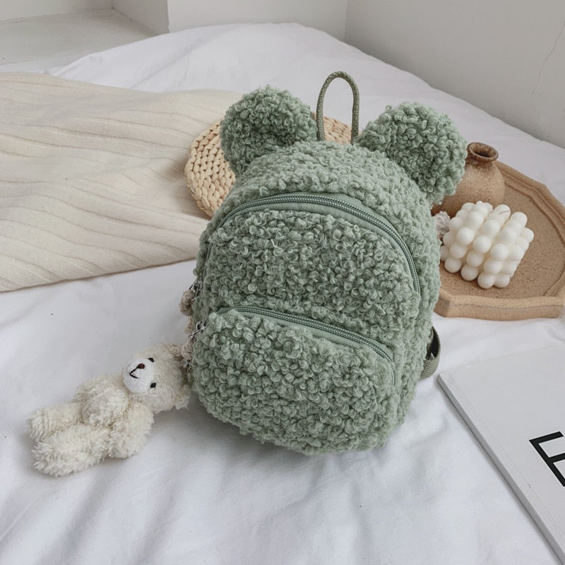 Kid&#39;s Backpack Easter Mini Simple Plush Rabbit Bag Korean Children&#39;s Plush Bear Pendant Shoulder Bag Tide Child Girl Purse Bag