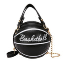 Buylor Personality Basketball Crossbady Bag for Women Casual PU Leather Handbag Cute  Round Ball Purse Wacky Female Chains Tote