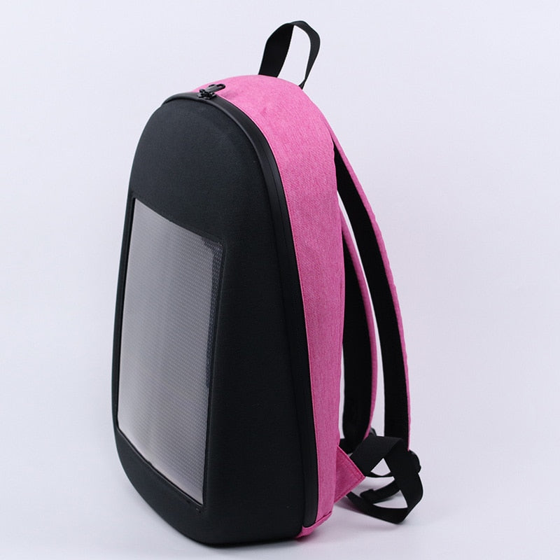 LED-Bildschirm Dynamischer intelligenter Rucksack Walking Advertising Light Bag Wireless APP Control Outdoor Rucksäcke Mochila Männer Frauen