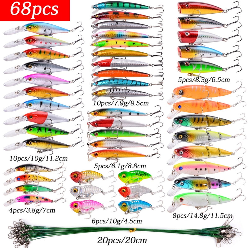 Almighty Mixed Fishing Lure Kits Wobbler Crankbait Swimbait Minnow Hard Baits Spiners Carp Bait Set Fishing Tackle