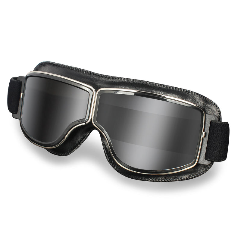 Gafas Vintage para casco de motocicleta, gafas antideslumbrantes de cuero a prueba de viento para mujer y hombre, gafas protectoras de seguridad Steampunk