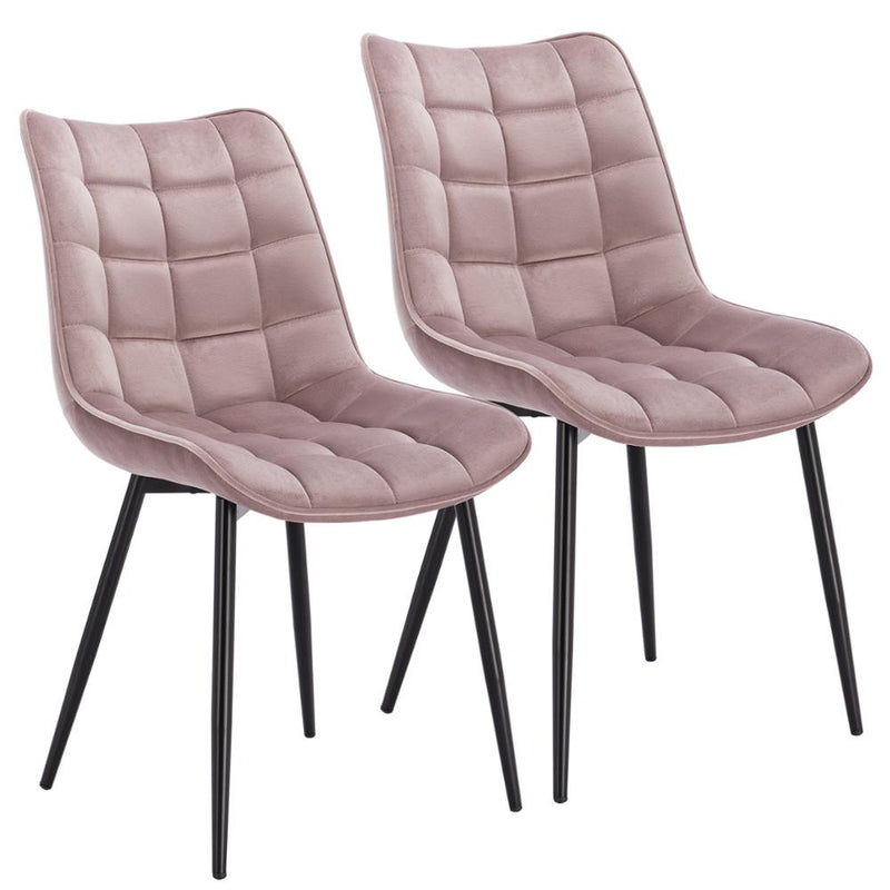 WOLTU 2PCs/set Dining Chairs Faux Leather/Fabric/Velvet/Linen Kitchen Chair Upholstered Seat Stable Metal Legs Kitchen Furniture