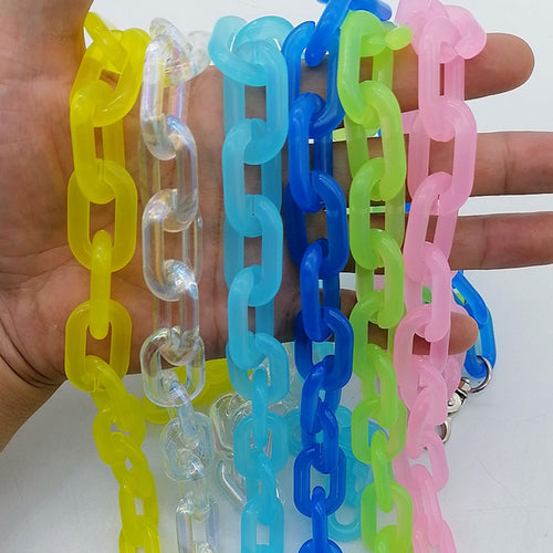 FishSheep Fashion Neon Color Acrylic Chain Necklace For Men Women Harajuku Punk Resin Big Choker Necklace 2020 Fashion Jewelry