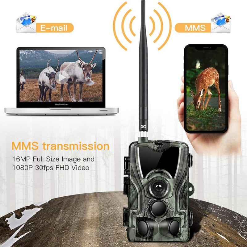 Mobilfunk-Jagdkamera 2G MMS SMTP SMS GSM 20MP1080P Infrarot-Wireless-Nachtsicht-Wildtierjagd-Hinterkamera HC801M