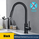 Kitchen Faucets Smart Sensor Pull-Out Hot and Cold Water Switch Mixer Tap Smart Touch Spray Tap Kitchen Black Crane Sink Faucets