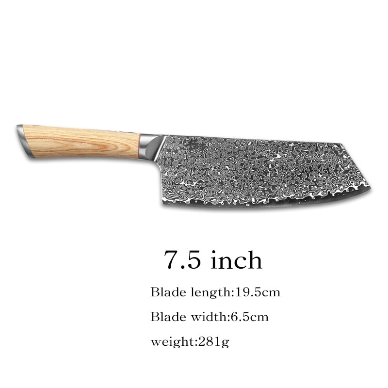 67-lagiger Stahl V Gold 10 Damaskus Küchenmesser Koch Gyuto Santoku Cleaver Schälsteak Slicing Utility Boning Lachs