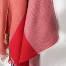 Women Winter Reversible Oversized Blanket Plaid Sweater Poncho Cape cashmere Shawl and wraps Cardigans Thicker pashmina scarf