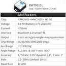 Acelerómetro Bluetooth de alta precisión BWT61CL + giroscopio + ángulo (XYZ, 100HZ), inclinómetro MPU6050 AHRS de 6 ejes, compatible con PC/Android