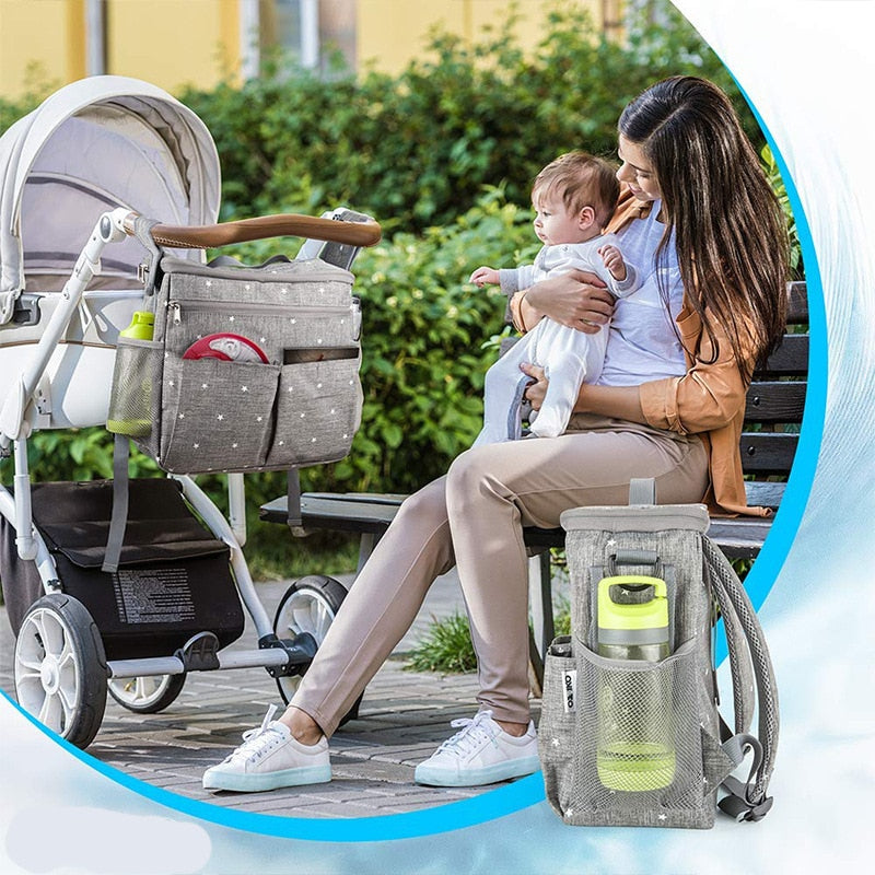 MOTOHOOD, bolsas de pañales para bebés, mochila para mamá, bolsa de maternidad de estrella a la moda, bolsa para cochecito, bolsa de pañales multifuncional para mamá