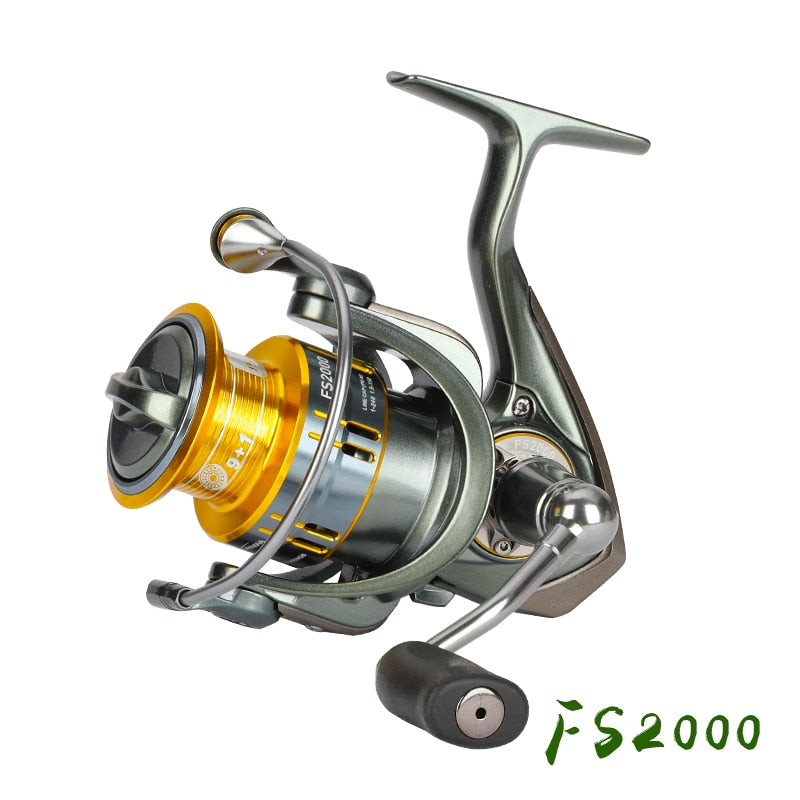 Carrete de pesca giratorio de fundición larga TSURINOYA FS 2000 3000 5,2: 1 7kg potencia de arrastre universal Lucio de agua dulce rueda de pesca ligera