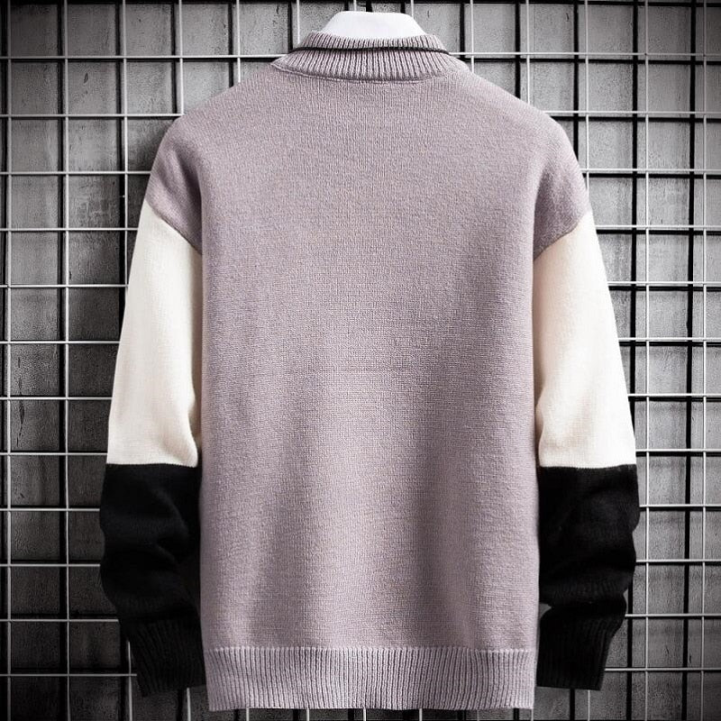 Neue Winter Kaschmir Warme Pullover Männer Rollkragen Herren Pullover Patchwork Slim Fit Pullover Tops Gestrickte Herren Weihnachtspullover