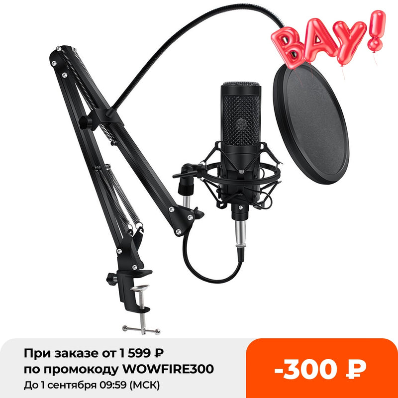 Condenser Microphone for PC Computer Professional Microphone With Stand XLR Mic Recording Chating Studio Microfone