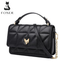FOXER Original Split Leather Office Women Messenger Bag Stylish Lady Purse Irregular Classical Flap Elegant Female Shoulder Bag