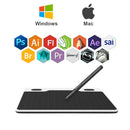 10moons 6 Inch Ultralight Graphic Tablet 8192 Levels Digital Drawing Tablet Battery-Free Pen Compatible Android Device