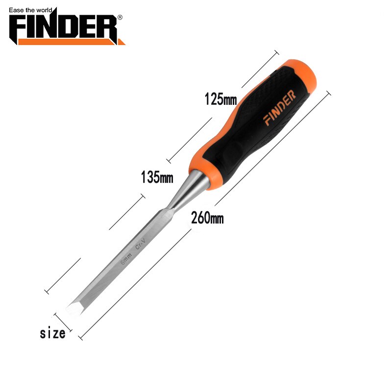 1Piece 6-51mm Carving Chisel Carpenter Tools Knockable TPR Handle Woodworking Chisel CR-V Professional Carving Knife Wood Graver