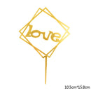 Happy Birthday Cake Topper Acrylic Gold Silver Cake Flag Cupcake Topper For Boy Girl Birthday Party Decorations Wedding Supplies