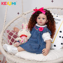 New Design Density Curls As Princess Reborn Baby Dolls Lifelike 60 CM Toddler Bebe Dolls Toy Kids Cosplay Playmate Birthday Gift