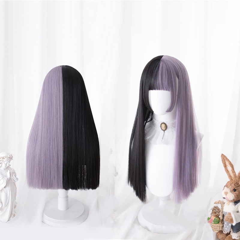 SHANGKE Synthetische Rot Schwarz Blond Weiß Lolita Perücken Für Frauen Lange Gerade Perücke Mit Pony Genshin Impact Cosplay Perücke