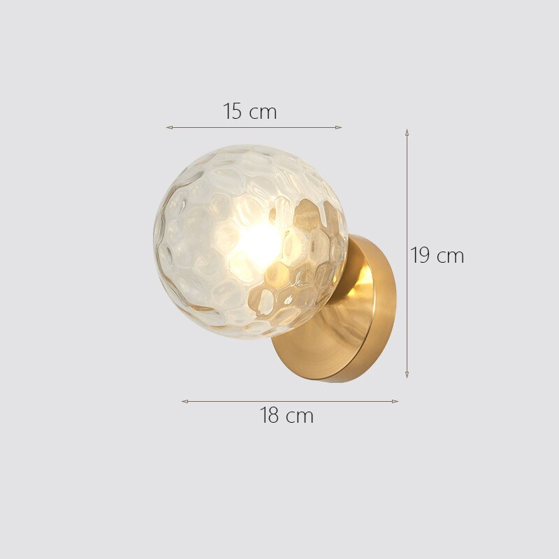 Decorative Led Wall Lamp Iron Night Reading Beside Lamp Home Stairs Vintage Loft Sconce Wall Lights Glass Ball Gold Black E27