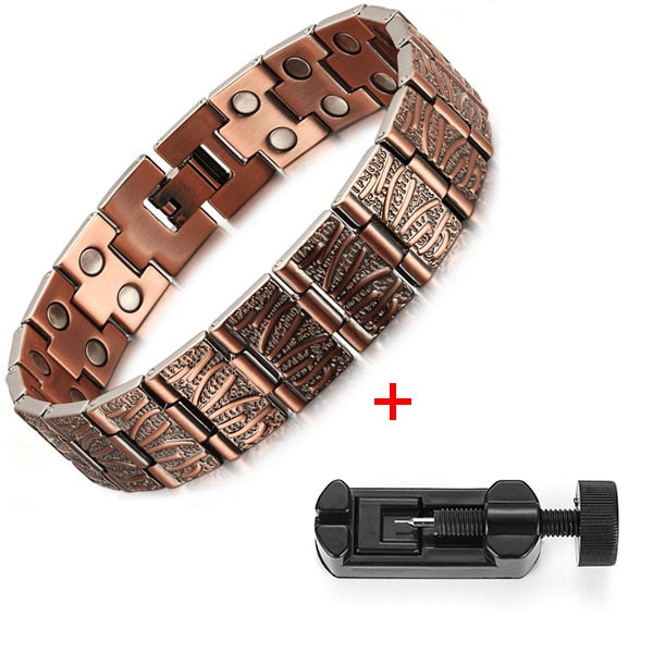 Oktrendy Pure Copper Magnetic Pain Relief Bracelet For Men Therapy Magnets Bangle Link Chain Women Health Care Jewelry Wholesale