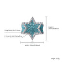 TOPGRILLZ New Hexagon Star Silver Color Blue Iced Out Cubic Zircon Rings Micro Paved Personality Hip Hop Jewelry For Gifts