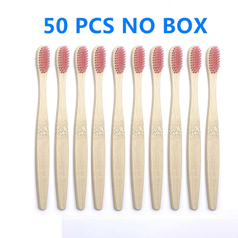 50/40/30-pack Bamboo Toothbrush Adults Soft Bristles Biodegradable Plastic-Free Toothbrushes Low Carbon Eco Bamboo Handle Brush