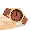 Relojes BOBO BIRD Lovers para mujer, reloj femenino de madera de bambú para hombre, correa de cuero, reloj de pulsera de cuarzo hecho a mano, erkek kol saati