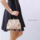 Bolso de hombro con borlas para mujer, bolso de mano con lentejuelas a la moda, bolso de mano con cadena de Metal para mujer, bolso de fiesta con cerrojo, bolsos pequeños X13H