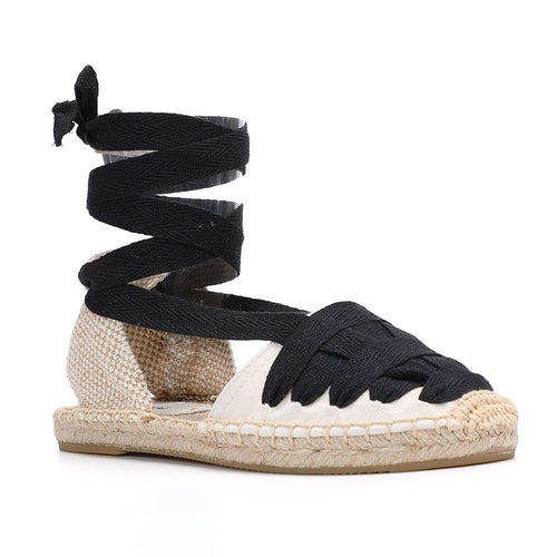 Lace-up Damen Espadrilles Sandalen Schuhe 2022 Sapatos Mulher Neue Ankunft Hanf T-Riemen flach mit offenem Gummi Sapato Feminino
