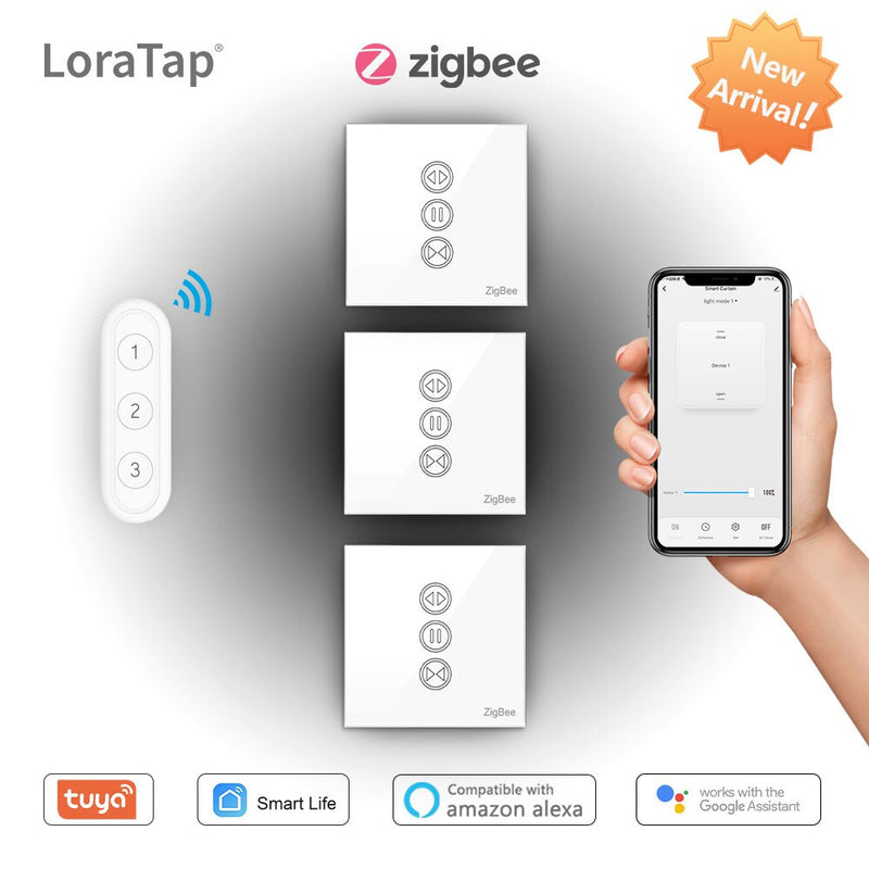 Tuya Smart Life ZigBee 3.0 Vorhangschalter und Fernbedienung für Rollladen Google Home Alexa Voice Control Automation MQTT