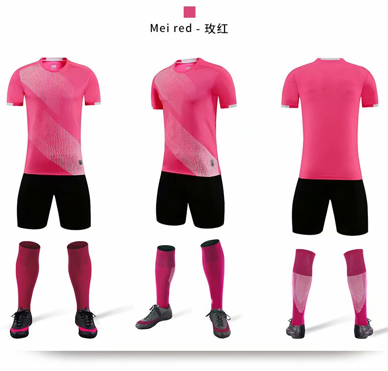 Men and Kids Pink Custom Soccer Jerseys Set Adult Football Jersey Boys Purple color parent-child activity Games Uniforms