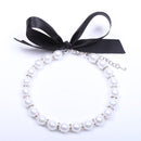 Pearls Dog Necklace Cat Collar with Bling Accessories Pet Puppy Jewelry for Female Dogs Cats