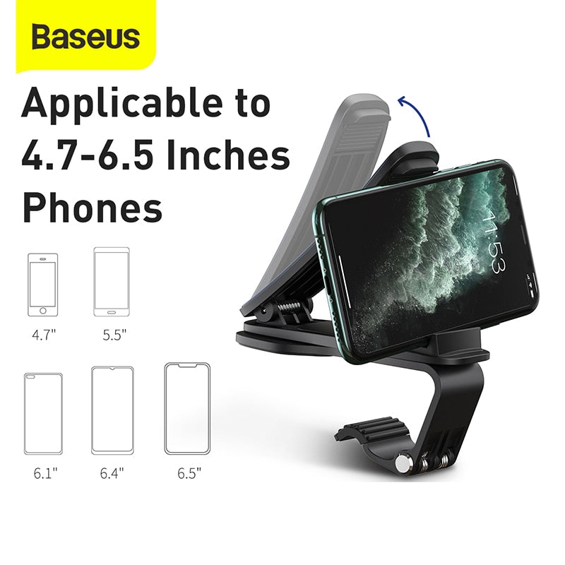 Soporte de teléfono para coche Baseus, soporte de teléfono para salpicadero de navegación GPS de 360 ​​grados, soporte para coche para soporte de montaje de Clip Universal para teléfono