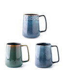 600ml Retro Ceramic Mug With Spoon With Lid Coffee Creative Office Office Tea Drink Drinkware Couples Gift