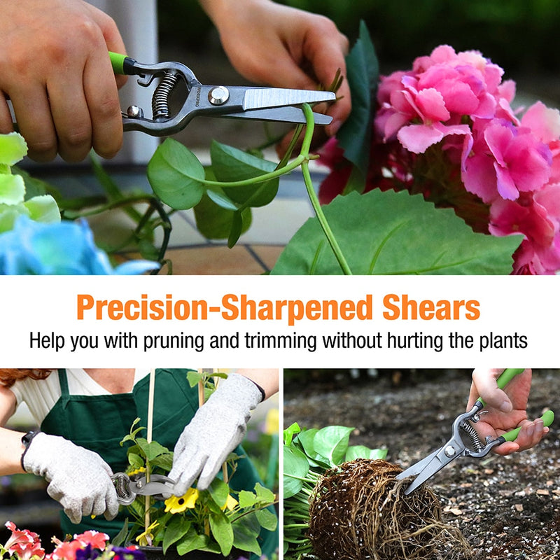 WORKPRO 2PC Pruning Shears Set 8&quot;Pruner and 8&quot;Garden Scissors for Garden Grass Shears