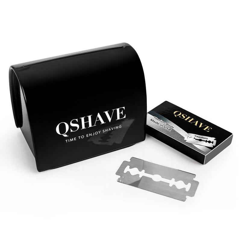 QSHAVE Adjustable Safety Razor kit  Men's Shaving kit Holder + Razor + Blade Disposal Case +15 Blades set