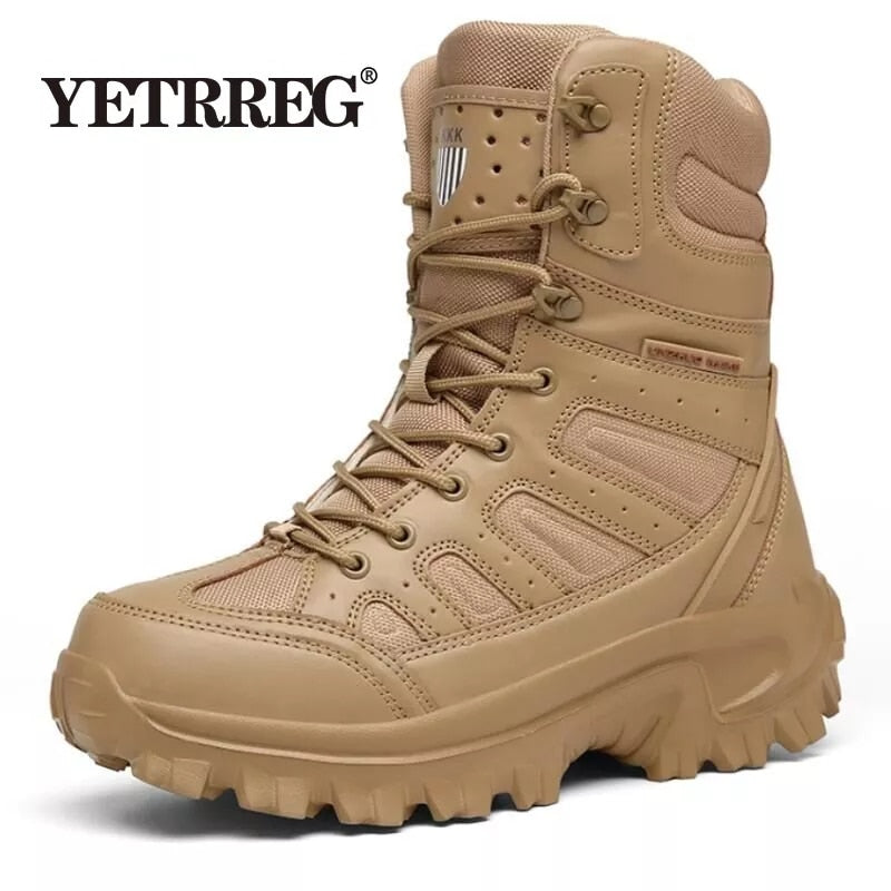 Brand Men&#39;s Military Boots Non-slip Men Ankle Boots Winter Waterproof Men&#39;s Boots Men Motorcycle Boots Outdoor Desert Boots