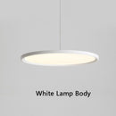Black White Gold LED Chandelier Restaurant Bar Coffee Shop Pendant Lamp Simple Modern Dining Room Round Ultra-thin Hanging Light