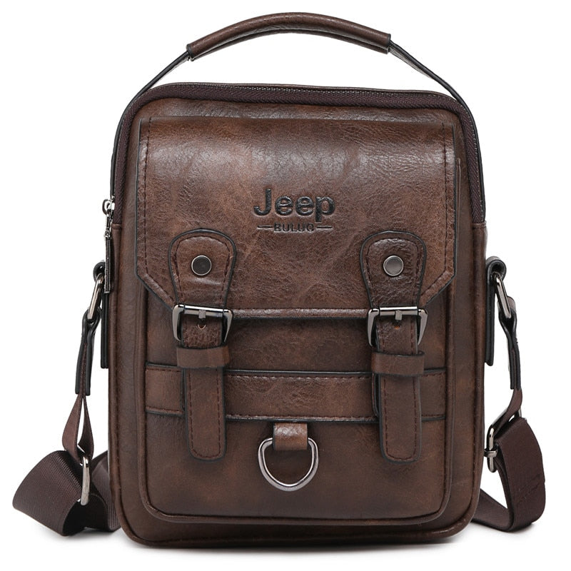 JEEP BULUO, bolsos de negocios multifunción, bolso de hombro para hombre nuevo, bandolera de cuero de gran capacidad, bandolera de marca grande