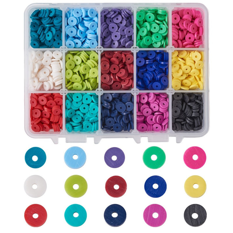 4800 ~ 5280 unids/caja 6mm cuentas redondas planas de arcilla polimérica Chip disco espaciador suelto cuentas Heishi hechas a mano para hacer joyería DIY pulsera