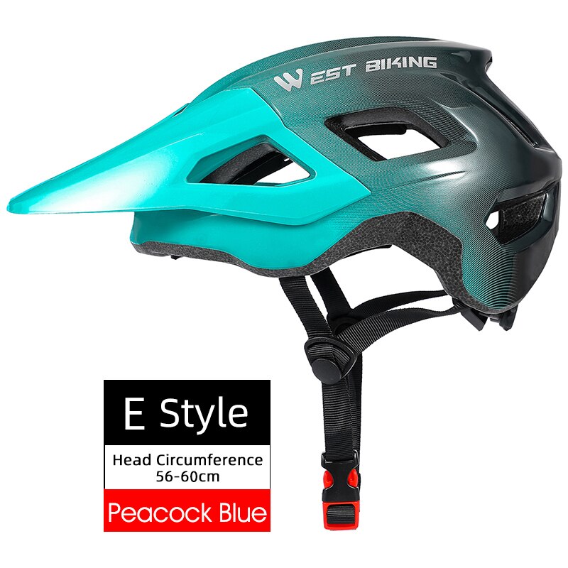 WEST BIKING Casco de bicicleta 56-62cm Transpirable Ultraligero MTB Casco de ciclismo de montaña moldeado integralmente Casco de seguridad para bicicleta