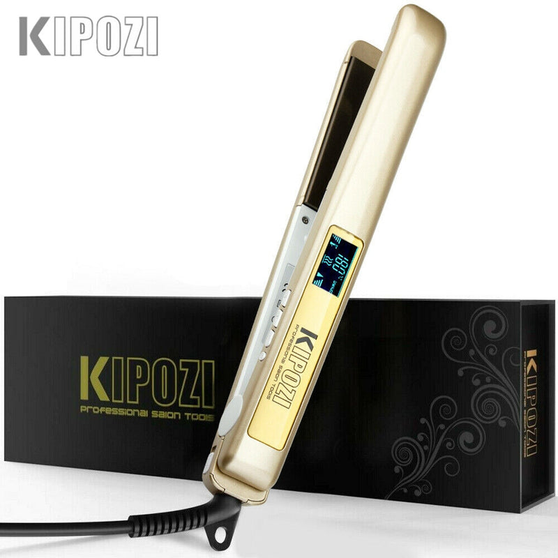 2022 KIPOZI Brand Professional Flat Iron Ceramic Curler Hair Straightener Fast Heating Iron with LCD display Worldwide Voltage