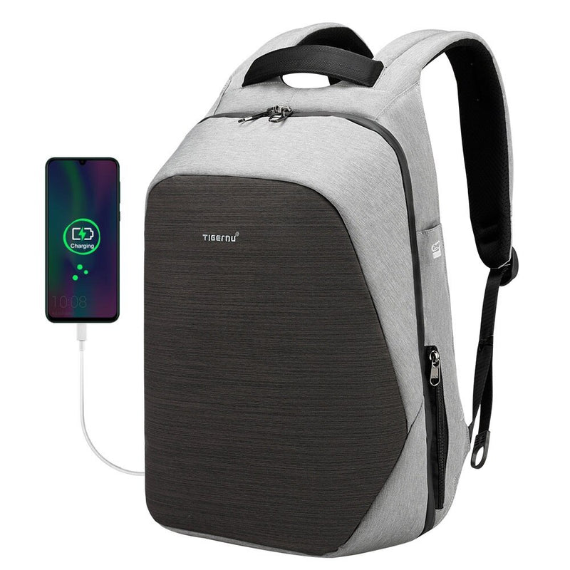 Garantía de por vida antirrobo carga USB hombres 15,6 pulgadas Laptop mochilas para adolescentes moda hombre viaje mochila escolar