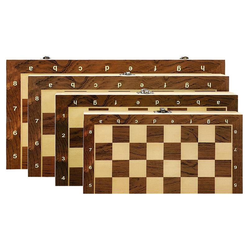 Juego de tablero de ajedrez magnético de madera plegable caja de almacenamiento de juegos de mesa para niños adultos juego de viaje piezas de ajedrez juguetes 24/29/34/39 cm