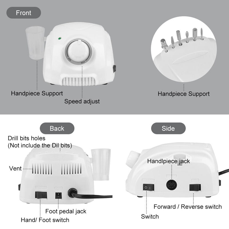 35000RPM Elektrische Nagelbohrmaschine Elektrische Maniküre Bohrmaschine Elektrische Maschine für Maniküre Set Elektrische Nagelfeile Polnisch