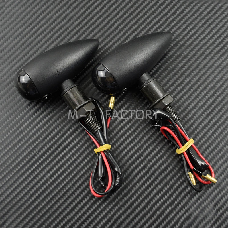 Motorcycle Bullet Turn Signals Indicators Blinker Lights Lamp Black For Harley Cruiser Chopper Cafe Racer For Honda For Kawasaki