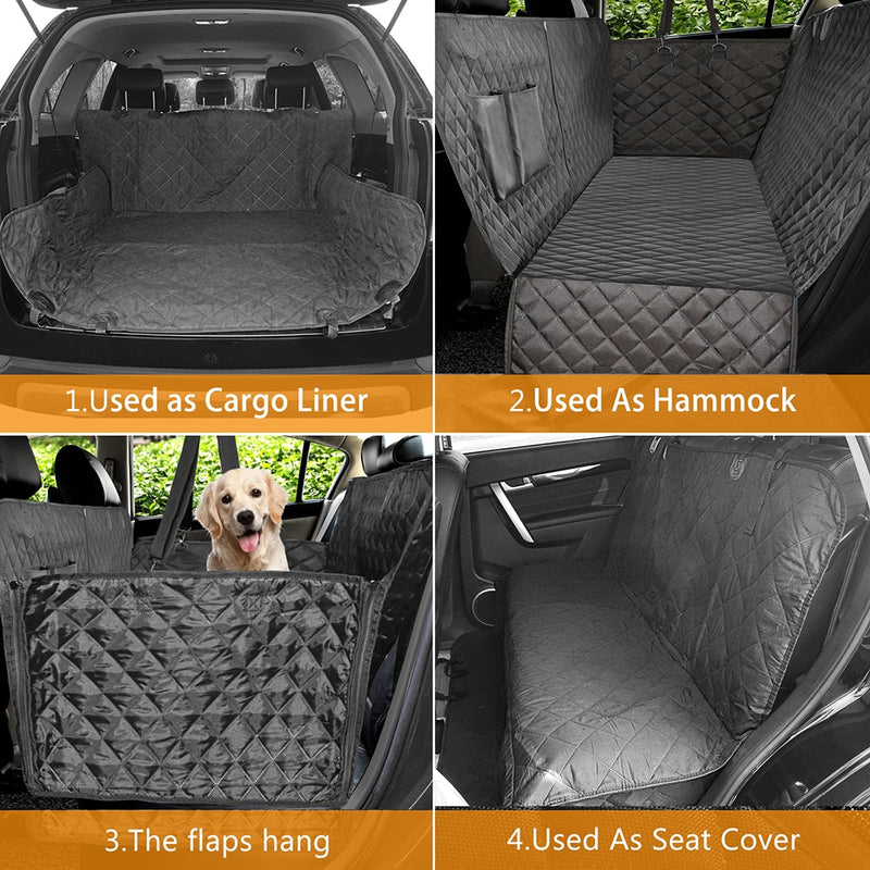 Dog Car Seat Cover Waterproof Dog Car Accessories Pet Dog Carrier Car Hammock Cushion Protector Travel Rear Back Seat Mat