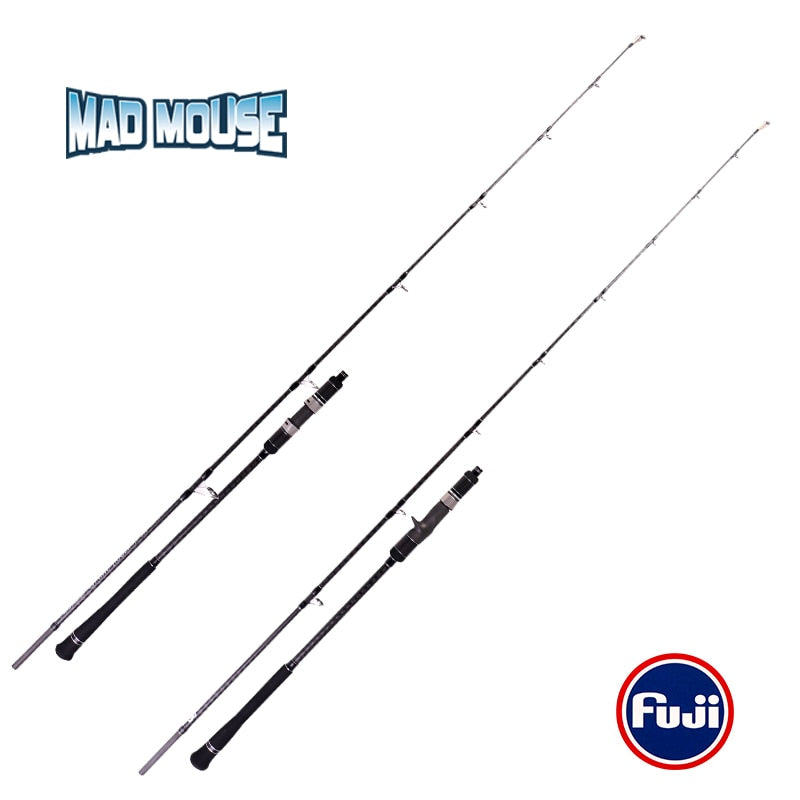 Japan Full Fuji Parts MADMOUSE Slow Jigging Rod 1.98M PE 3-6 Lure 150-400G 20kgs Spinning/casting Boat Rod Ocean Fishing Rod