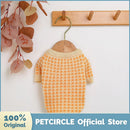 PETCIRCLE Neue Hunde-Welpen-Kleidung, orangefarbener Wafer-Pullover, Haustier-Katzen-Passform für kleine Hunde, Frühling und Herbst, niedliches Kostüm, Hunde-Stoff-Pullover